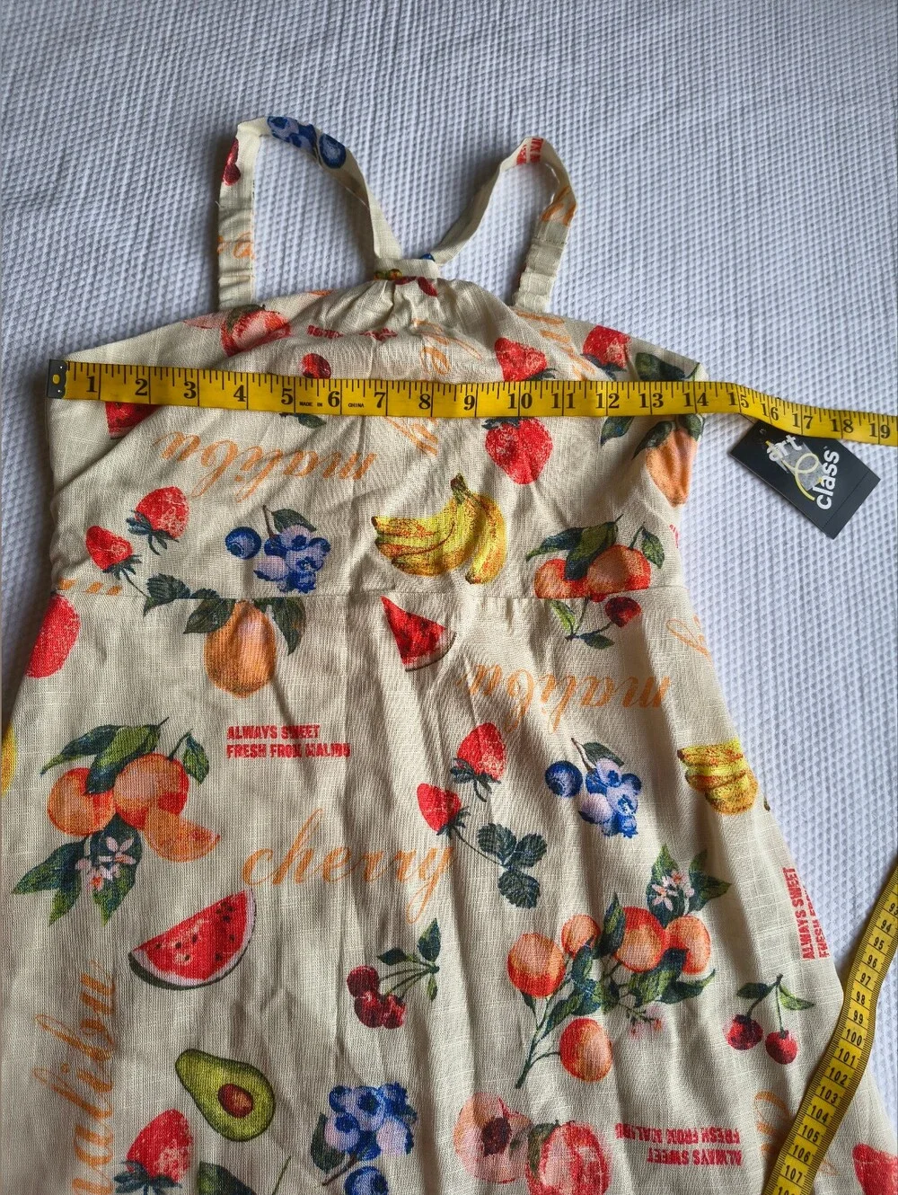 Art Class Girls Fruit Print Linen Halter Dress Size L.
